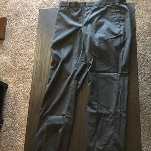 Black pinstriped express dress producer pants